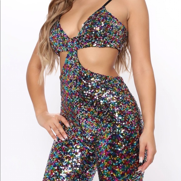 Fashion Nova rainbow squin jumpsuit (Harry styles, harrychella) - Picture 1 of 6